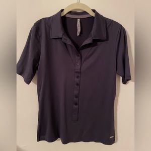 Lija Women’s Athletic Top Golf Polo Shirt Navy M Great for Pickle Ball or Tennis